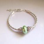 Mellow Green Shell Pearl Bracelet, Minimal..