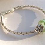 Mellow Green Shell Pearl Bracelet, Minimal..