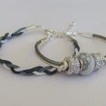 Cosy Line Beaded And Braided Bracelets, White And..