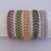 Summer Fashion Braided Chain Bracelet, Suede Cord in olive, peach, violet, dove grey, or lavender CHOOSE your color